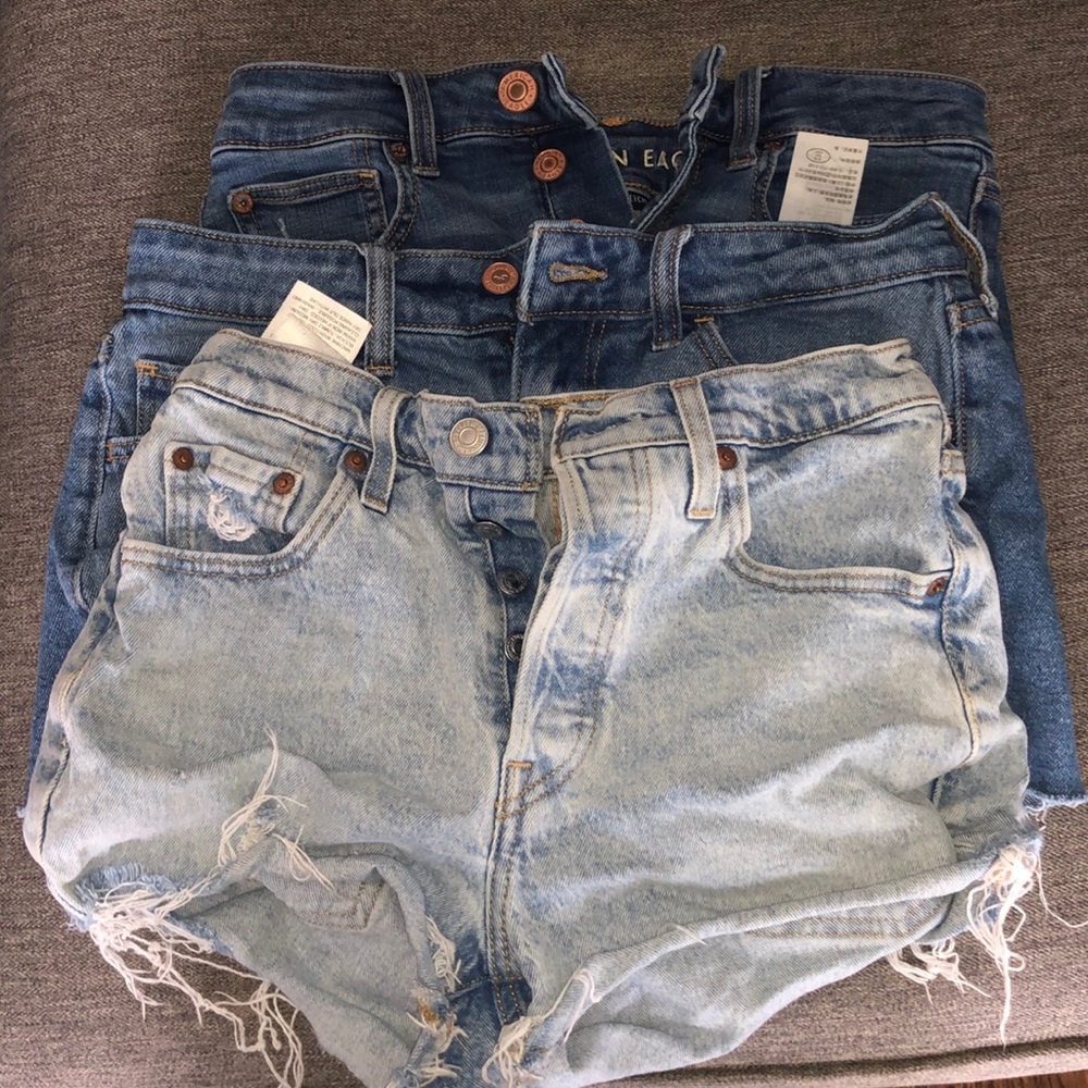 3 PAIRS NAME BRAND DENIM SHORTS !!!